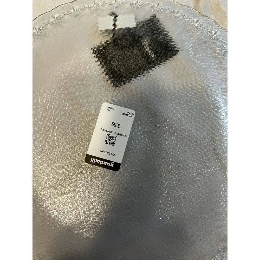 Firenze Verrerie‎ Italian Glass Platter Fleur de Lis Embossed Clear 13 inch NWT